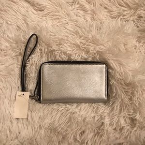 NWT silver wristlet